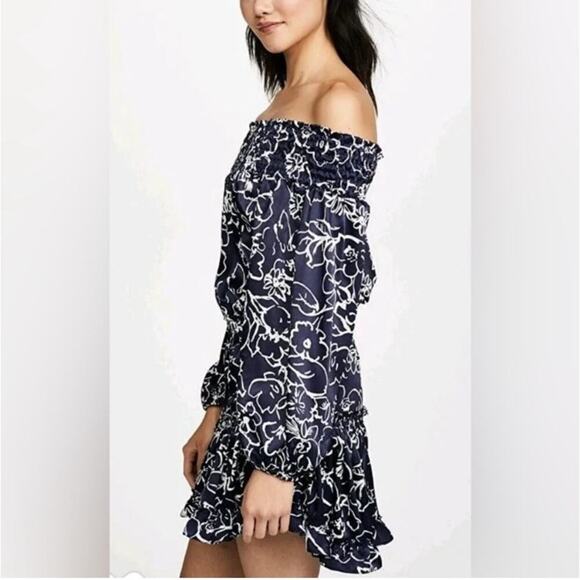 MISA LOS ANGELES Darla Off the Shoulder Floral Ruffle Mini Dress, Size Medium - Picture 2 of 12